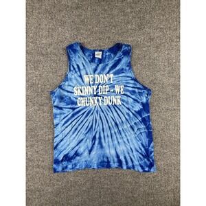 Colortone Shirt Mens Medium Blue Tie Dye Chunky Dunk Funny Graphic Tank Top